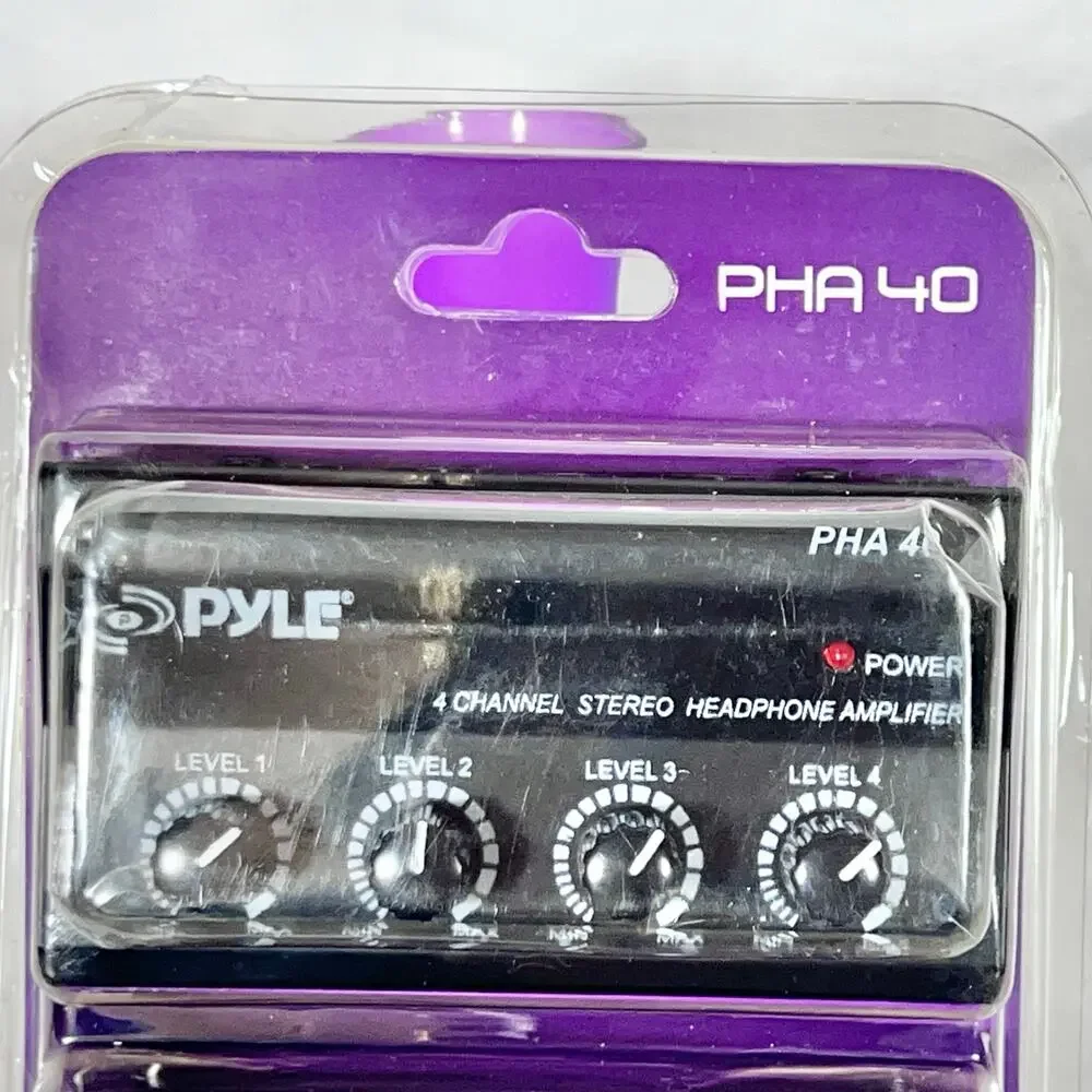 Pyle PHA40 4 Channel Stereo Headphone Amplifier DJ Professional Audio New Sealed